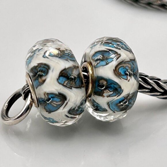 TROLLBEADS Blue White Faceted Unique LAA 925S NEW! $ Per Bead - Picture 5 of 6